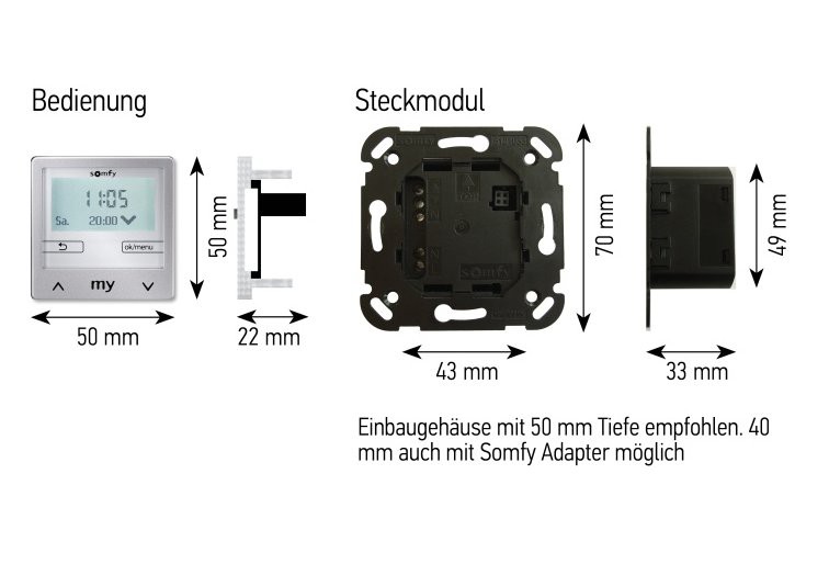 Horloge programmable somfy chronis IB/chronis smoove ib