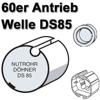Somfy Adapter u. Mitnehmer 85er Rundnutwelle für LT60-Antriebe