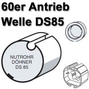 Somfy Adapter u. Mitnehmer 85er Rundnutwelle für LT60-Antriebe
